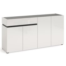 Belfort High Gloss Sideboard 4 Doors 1 Drawer In White Slate Grey