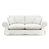 Amarillo Fabric 2 Seater Sofa In White