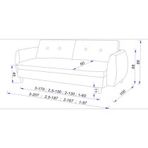 Bozo Fabric 3 Seater Sofa In White