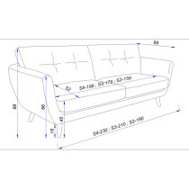 Scaly Fabric 4 Seater Sofa In Grey