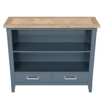 Sanford Wooden Bookcase With 2 Drawers In Blue