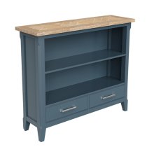 Sanford Wooden Bookcase With 2 Drawers In Blue