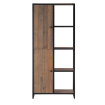 Olbia Wooden Bookcase Large Tall With 2 Doors In Oak