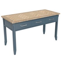 Sanford Wooden Computer Desk With 3 Drawers In Blue