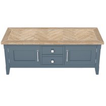 Sanford Wooden TV Stand With 2 Doors 2 Drawers In Blue