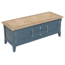 Sanford Wooden TV Stand With 2 Doors 2 Drawers In Blue