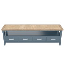 Sanford Wooden TV Stand With 4 Drawers In Blue