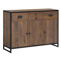 Olbia Wooden Sideboard With 3 Doors 4 Drawers In Oak