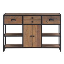 Olbia Wooden Sideboard Open With 2 Doors 4 Drawers In Oak