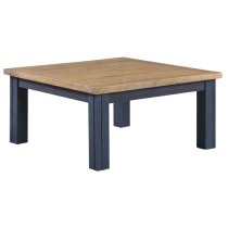 Savona Wooden Coffee Table Square In Oak And Blue