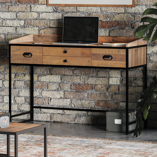 Olbia Wooden Laptop Desk With 4 Drawers In Oak