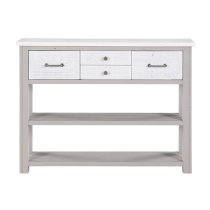 Gilford Wooden Console Table With 4 Drawers In Grey