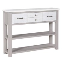 Gilford Wooden Console Table With 4 Drawers In Grey