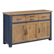 Savona Wooden Sideboard With 3 Doors 4 Drawers In Blue