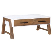 Timmins Wooden Coffee Table With 2 Drawers In White And Oak