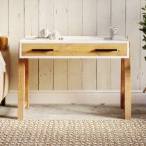 Timmins Wooden Home Office Laptop Desk In White And Oak