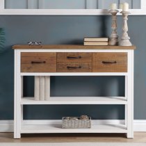 Savona Wooden Console Table With 4 Drawers In White