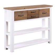 Savona Wooden Console Table With 4 Drawers In White