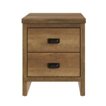 Balcombe Wooden Bedside Cabinet With 2 Drawers In Knotty Oak