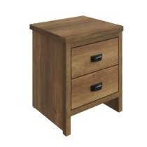 Balcombe Wooden Bedside Cabinet With 2 Drawers In Knotty Oak