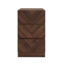 Ciana Royal Walnut Wooden Bedside Cabinet 3 Drawers In Pair