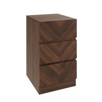 Ciana Royal Walnut Wooden Bedside Cabinet 3 Drawers In Pair