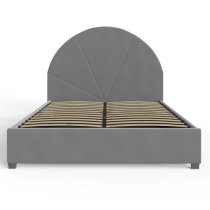 Essen Plush Velvet Side Lift Ottoman Dome King Size Bed In Grey