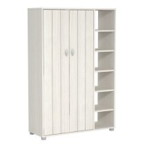 Barrie Wooden Shoe Storage Cabinet Tall With 2 Doors In White