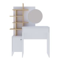 Flores Wooden Dressing Table 1 Door 1 Drawer In White And Oak