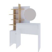 Flores Wooden Dressing Table 1 Door 1 Drawer In White And Oak