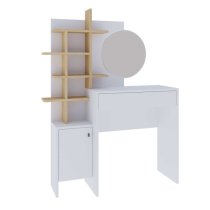 Flores Wooden Dressing Table 1 Door 1 Drawer In White And Oak