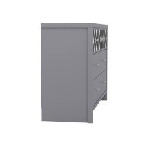 Asmara Mirrored Wooden Chest Of 7 Drawers In Cool Grey