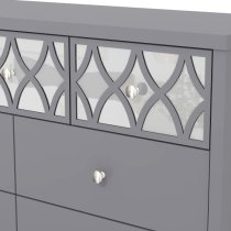 Asmara Mirrored Wooden Chest Of 7 Drawers In Cool Grey