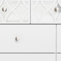 Asmara Mirrored Wooden Chest Of 7 Drawers In White