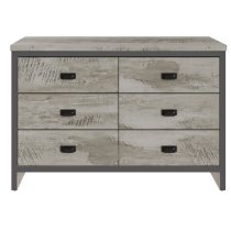 Balcombe Wooden Chest Of 6 Drawers In Grey