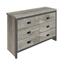 Balcombe Wooden Chest Of 6 Drawers In Grey