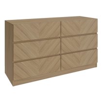 Ciana Wooden Chest Of 6 Drawers In Euro Oak