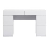 Jenson High Gloss Dressing Table With 6 Drawers In White