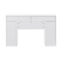 Jenson High Gloss Dressing Table With 6 Drawers In White