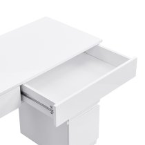 Jenson High Gloss Dressing Table With 6 Drawers In White