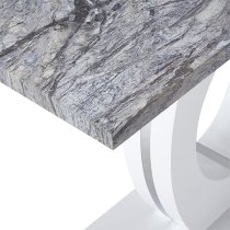 Halo High Gloss Console Table In White And Melange Marble Effect