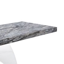 Halo High Gloss Console Table In White And Melange Marble Effect