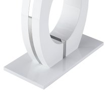 Halo High Gloss Console Table In White And Melange Marble Effect