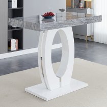 Halo Melange High Gloss Bar Table With 4 Ripple Black Stools