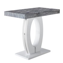 Halo Melange High Gloss Bar Table With 4 Ripple Black Stools