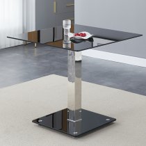 Hartley Black Glass Bistro Dining Table 4 Opal Black Chairs