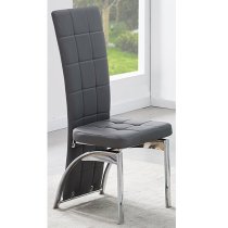 Hartley Black Glass Bistro Dining Table 4 Ravenna Grey Chairs