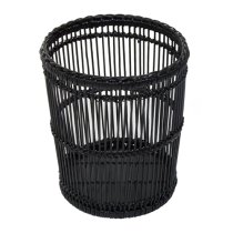 Arcola Rattan And Bamboo Bathroom Waste Bin In Black