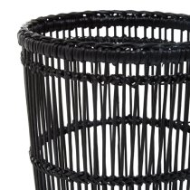 Arcola Rattan And Bamboo Bathroom Waste Bin In Black