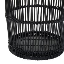 Arcola Rattan And Bamboo Bathroom Waste Bin In Black